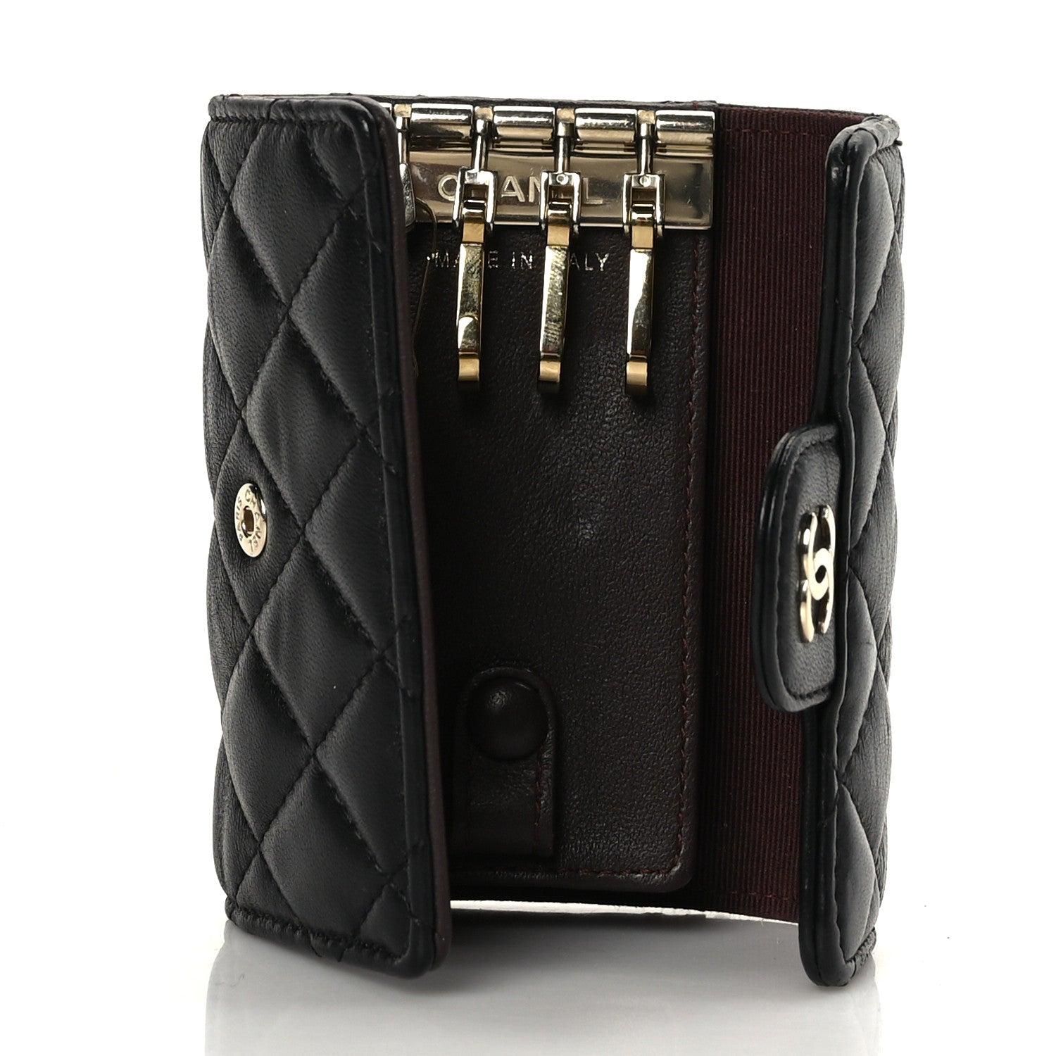 Chanel Lambskin Quilted Classic 4 Key Holder Wallet Black 5 of 8