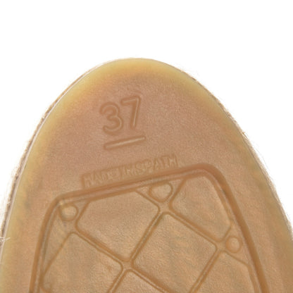Chanel Iridescent Goatskin CC Espadrille Mules 37 Ivory Black 6 of 10