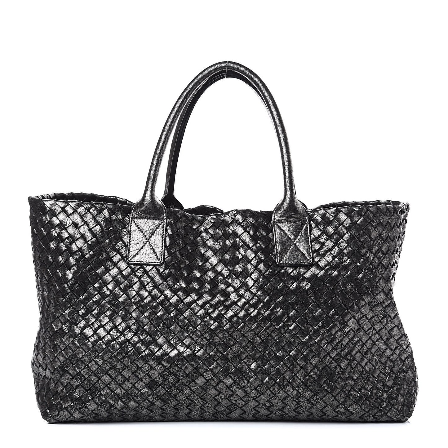 Metallic Nappa Intrecciato Medium Moon Cabat