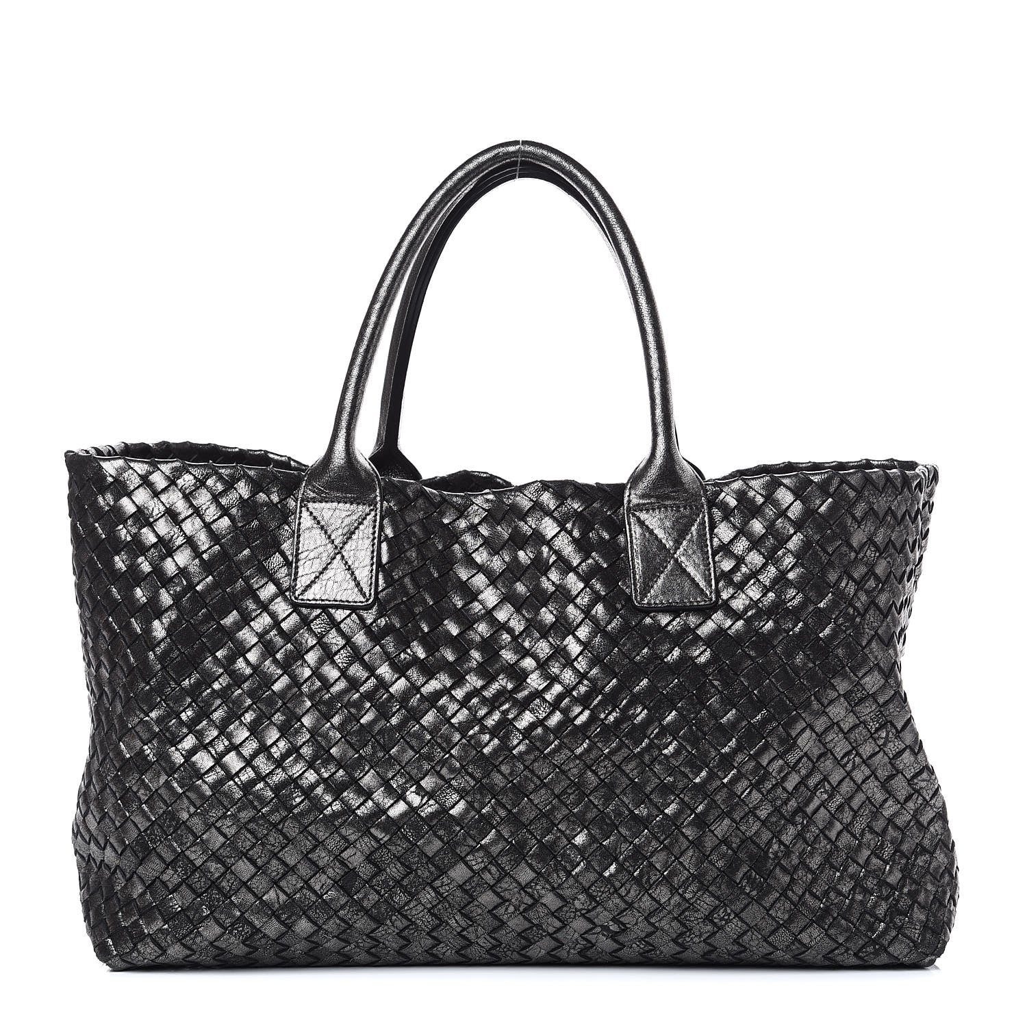 Bottega Veneta Metallic Nappa Intrecciato Medium Moon Cabat 1 of 9