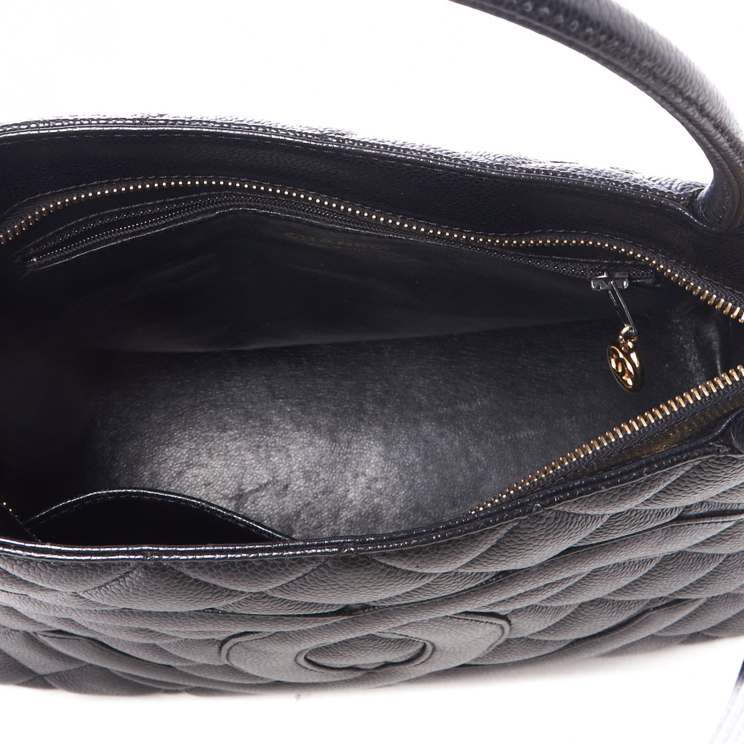 Caviar Quilted Medallion Tote Black