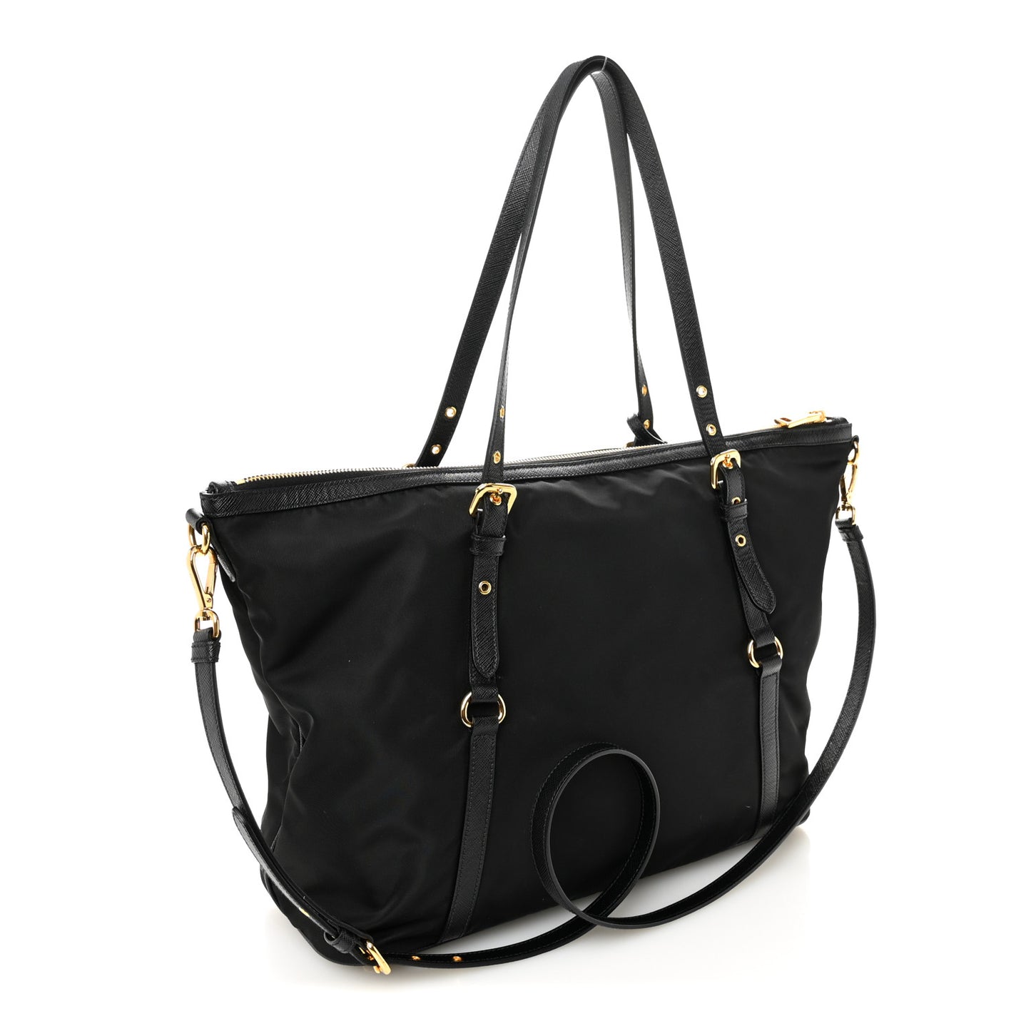 Tessuto Nylon Saffiano Tote Black