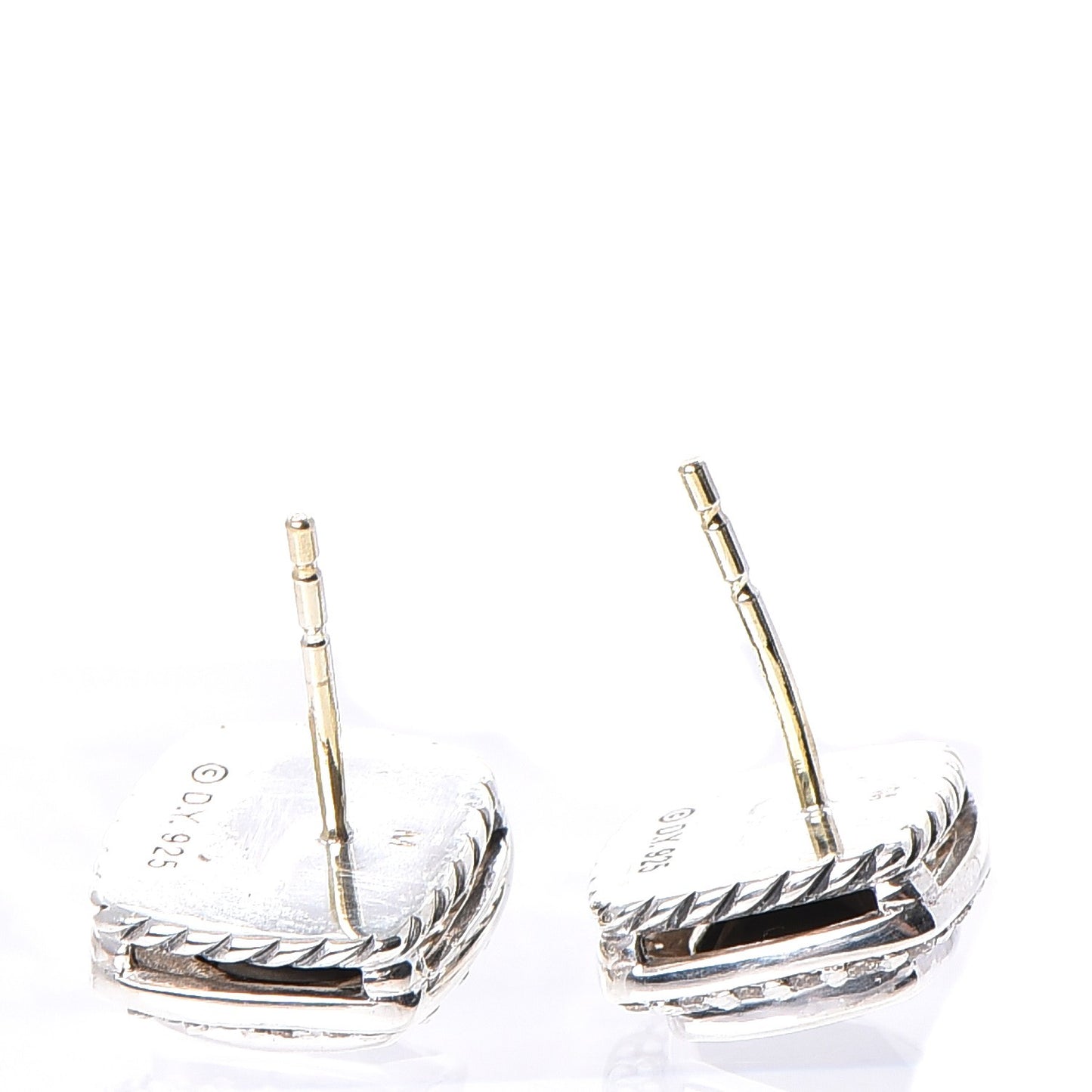 Sterling Silver Diamond Black Onyx 7mm Albion Earrings