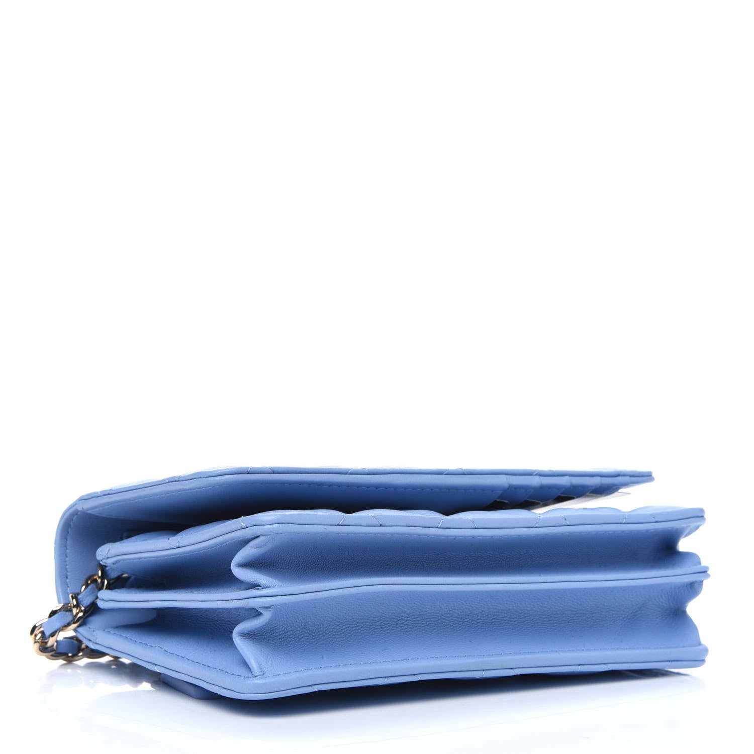 Chanel Lambskin Quilted Mini Wallet On Chain WOC Light Blue 3 of 5