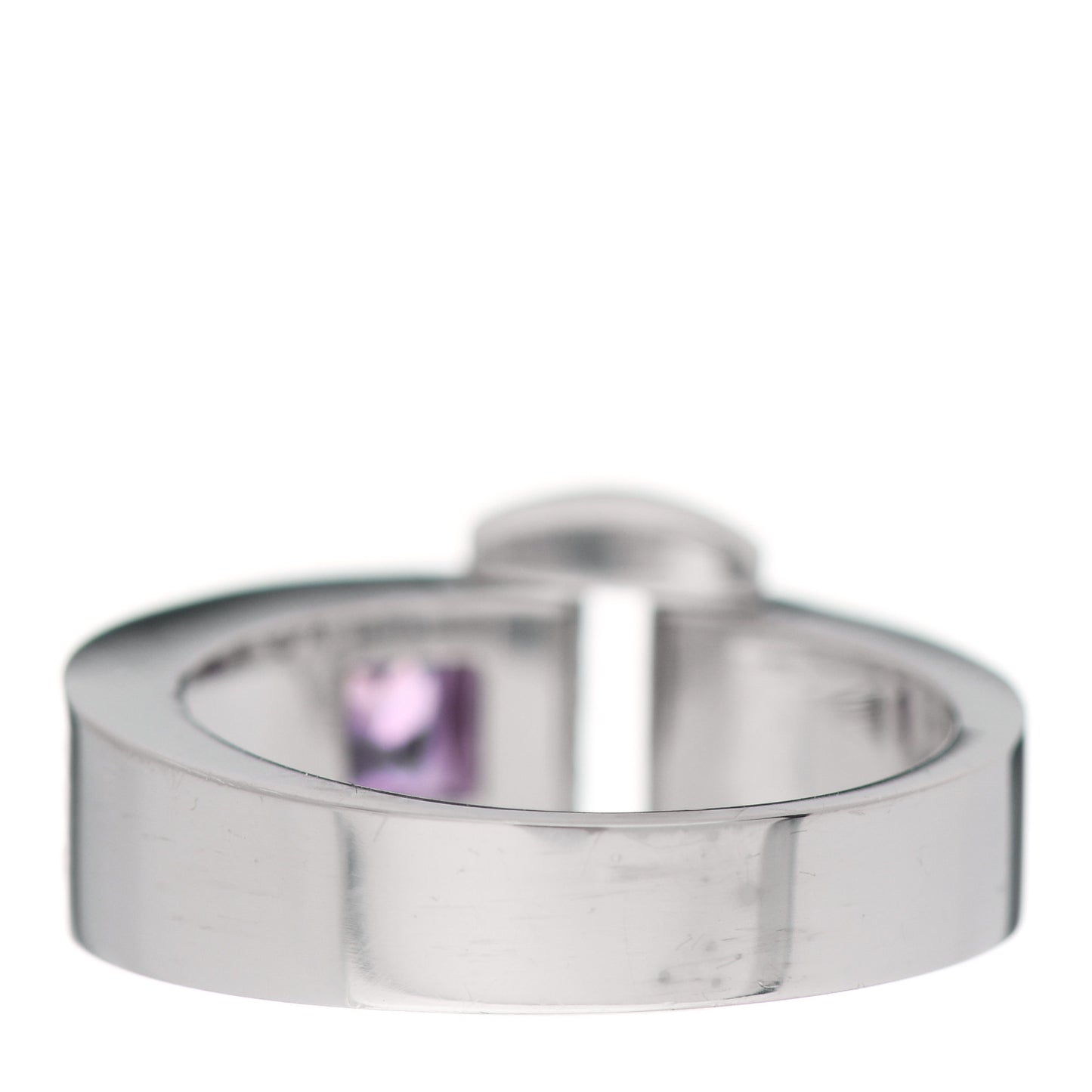 18K White Gold Diamond Pink Sapphire Miss Protocol Ring 54 6.75