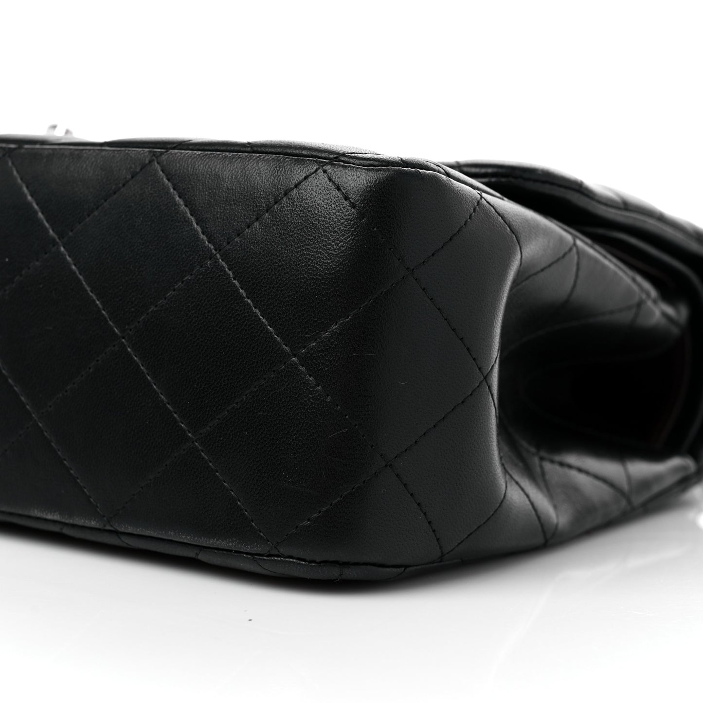 Lambskin Quilted Jumbo Double Flap Black