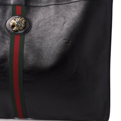 Gucci Calfskin Maxi Rajah Chain Tote Black 15 of 17