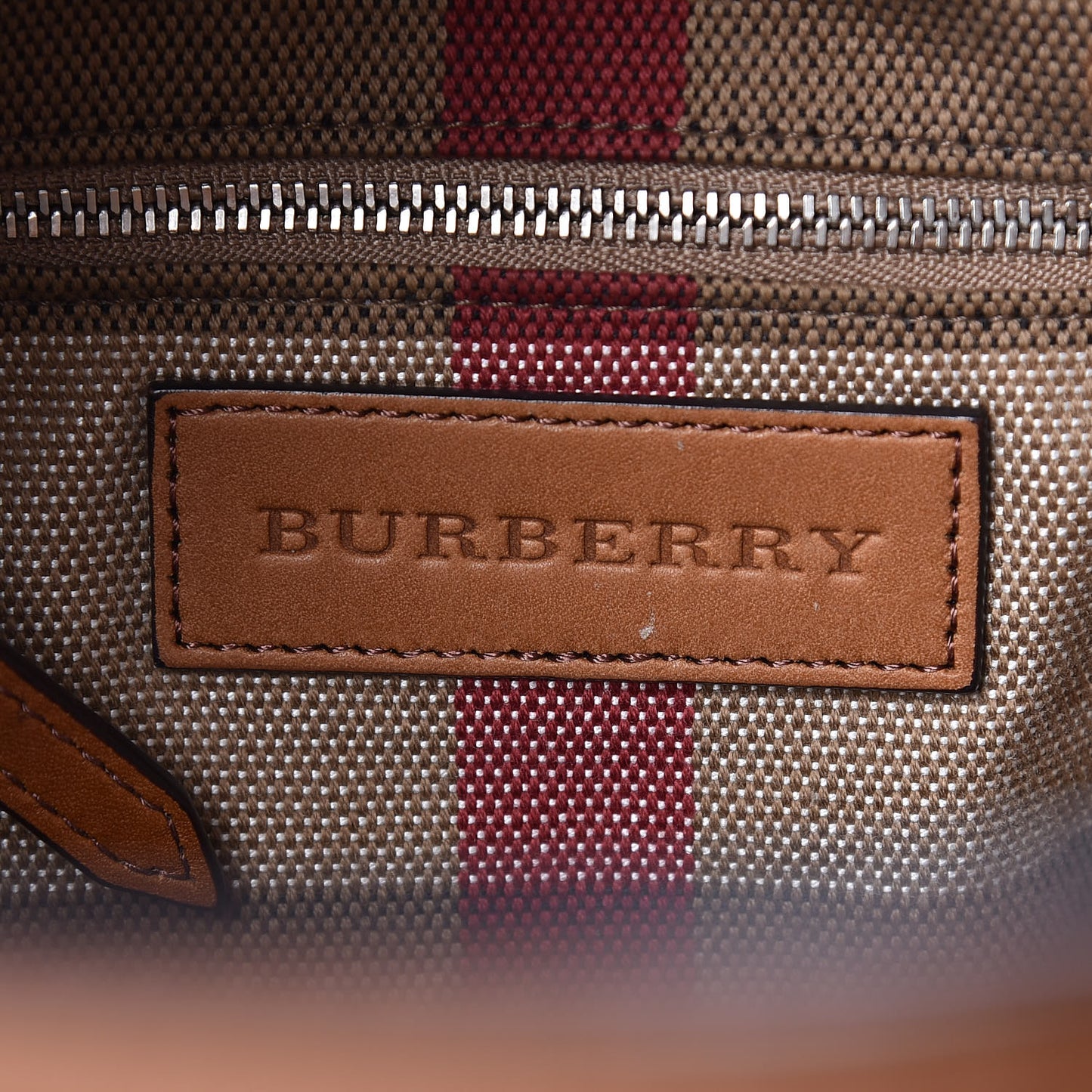 Grainy Calfskin House Check Small Maidstone Brown
