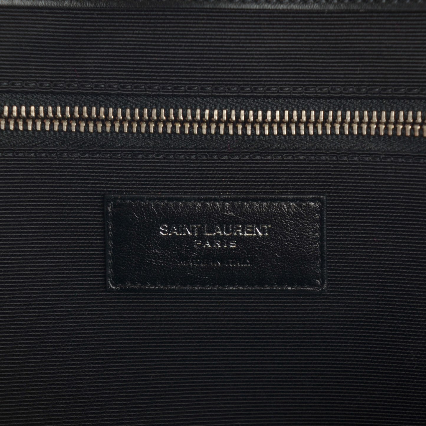 Smooth Calfskin Matelasse Chevron Large Monogram Satchel Black