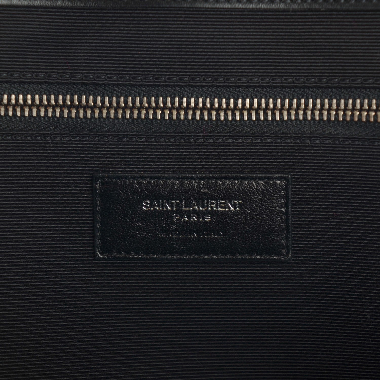 Saint Laurent Smooth Calfskin Matelasse Chevron Large Monogram Satchel Black 7 of 8
