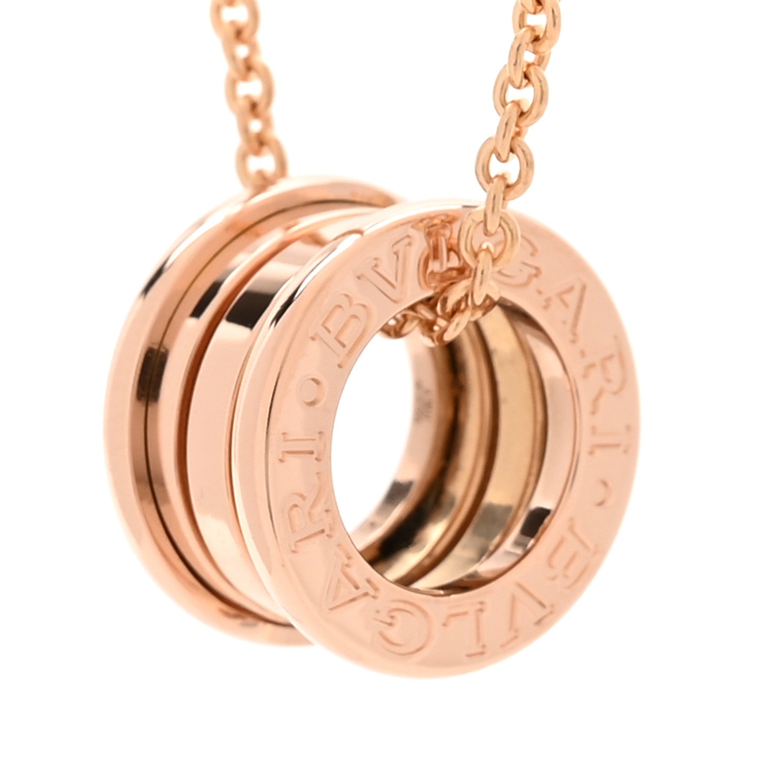 Bulgari 18K Rose Gold B.Zero1 Pendant Necklace 6 of 7