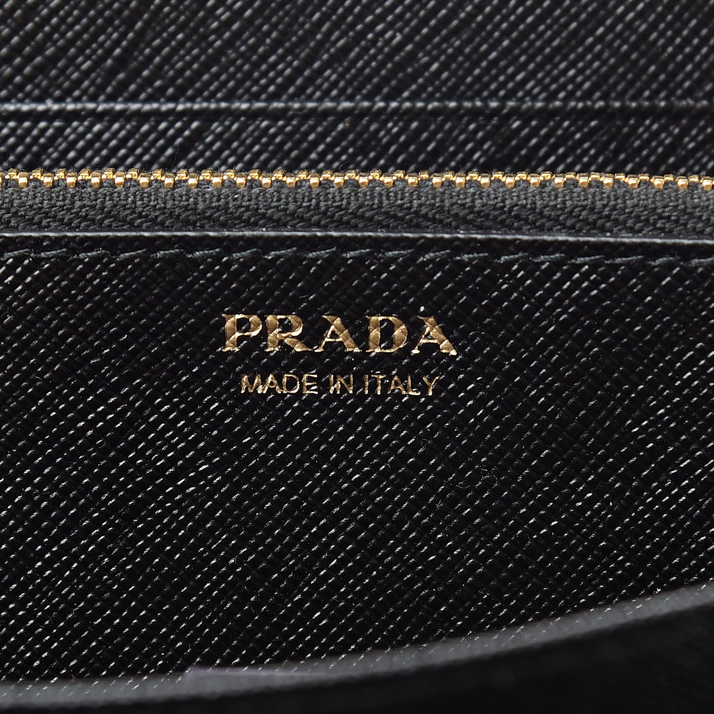 Saffiano Metal Large Zip Around Travel Wallet Black