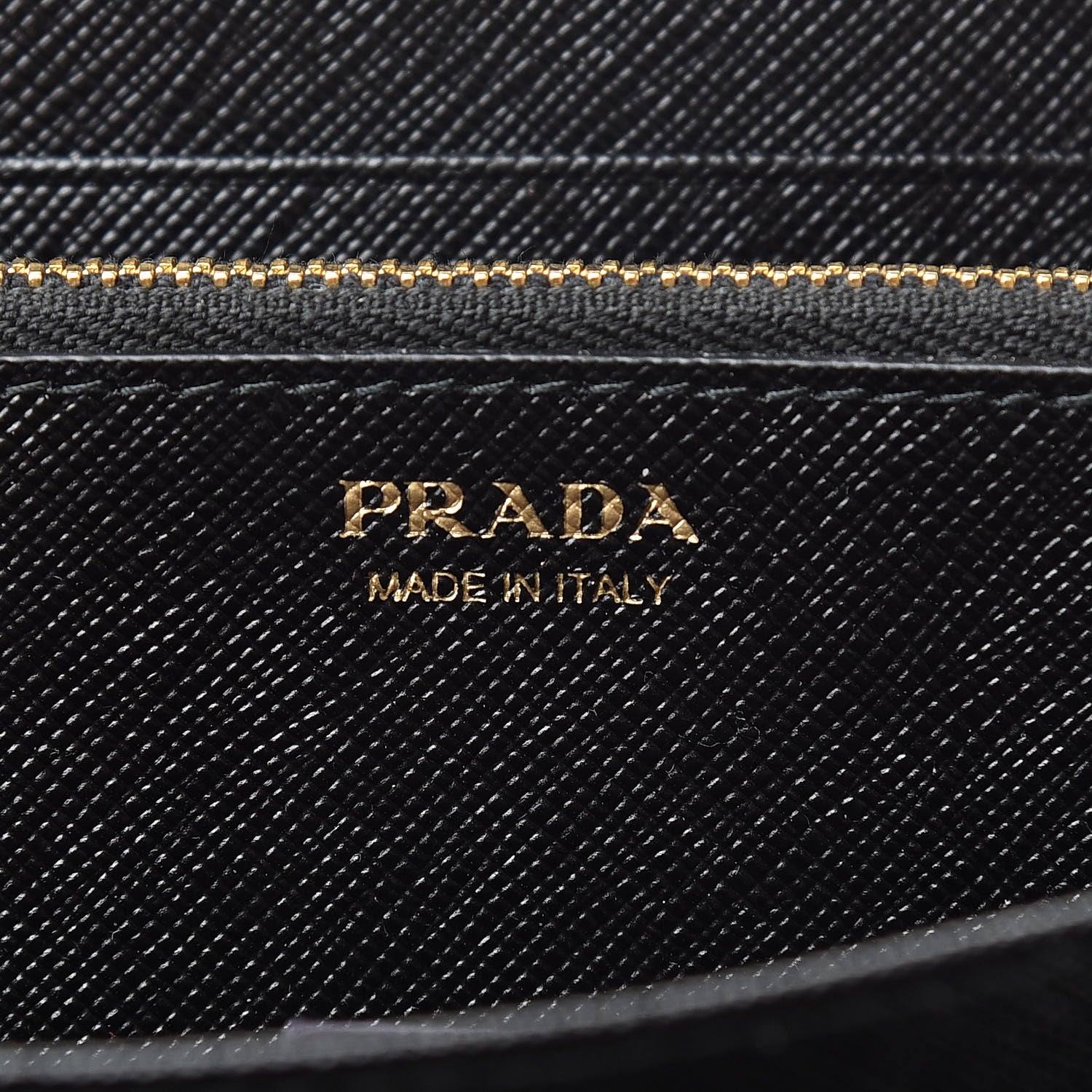 Prada Saffiano Metal Large Zip Around Travel Wallet Black 6 of 8