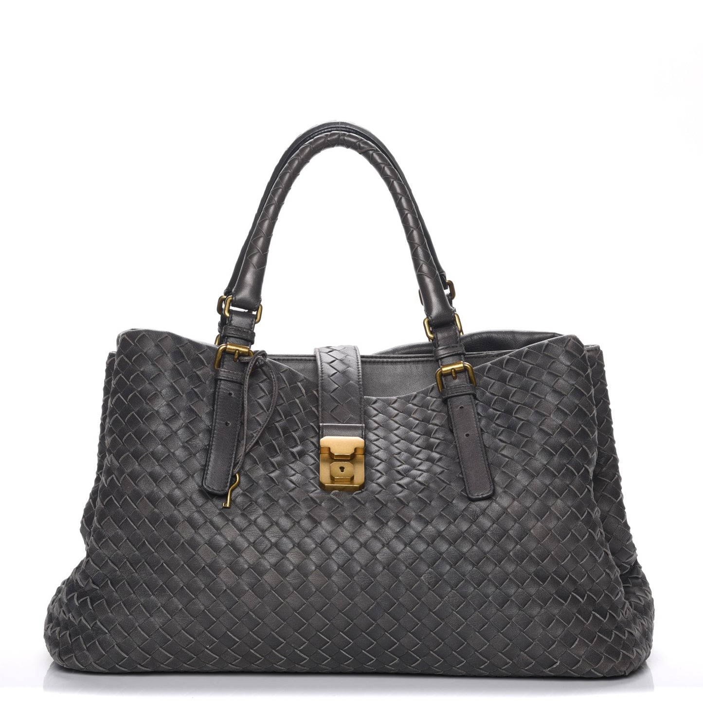 Nappa Intrecciato Roma Tote Ferro Gray