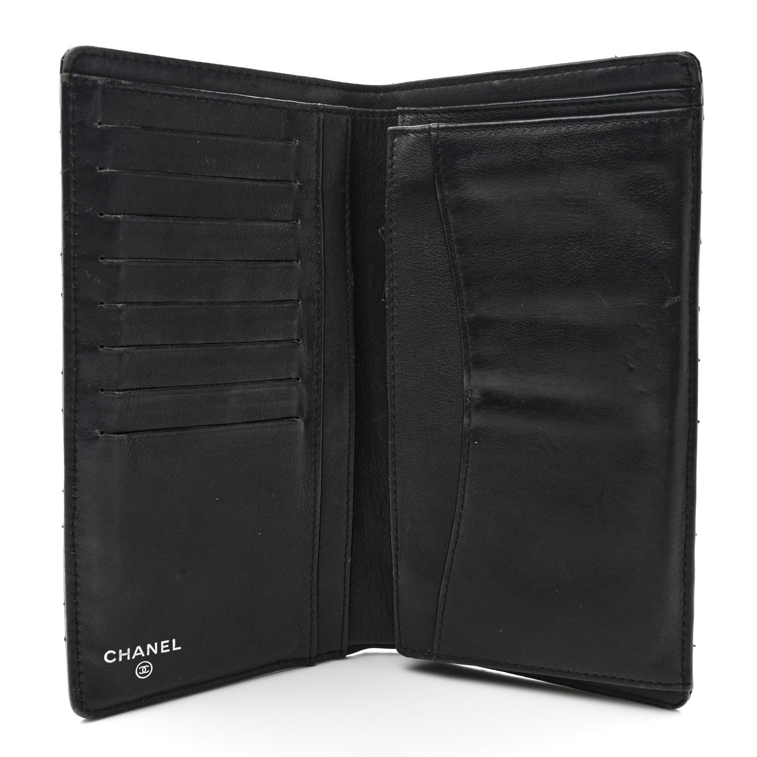 Chanel Patent Calfskin Quilted Yen Wallet Black 5 of 12