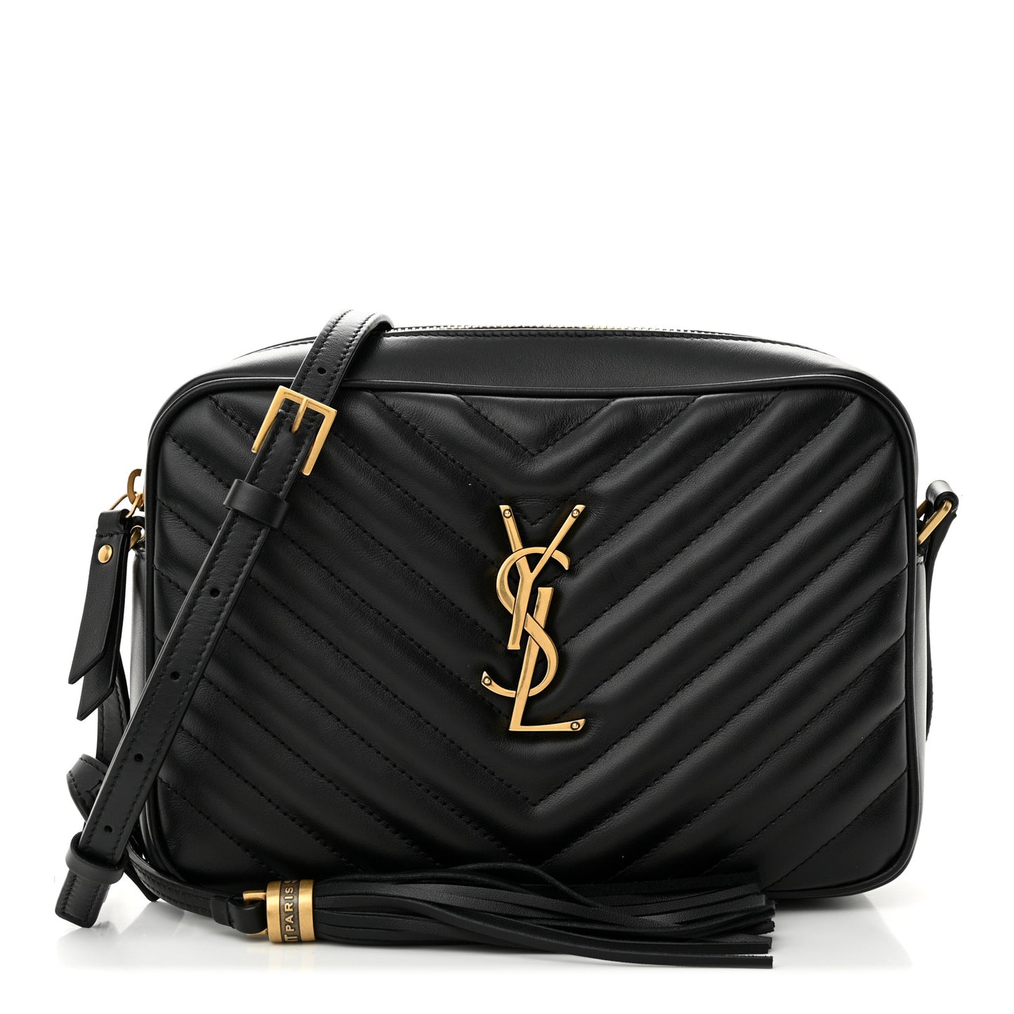 Calfskin Matelasse Monogram Lou Camera Bag Black