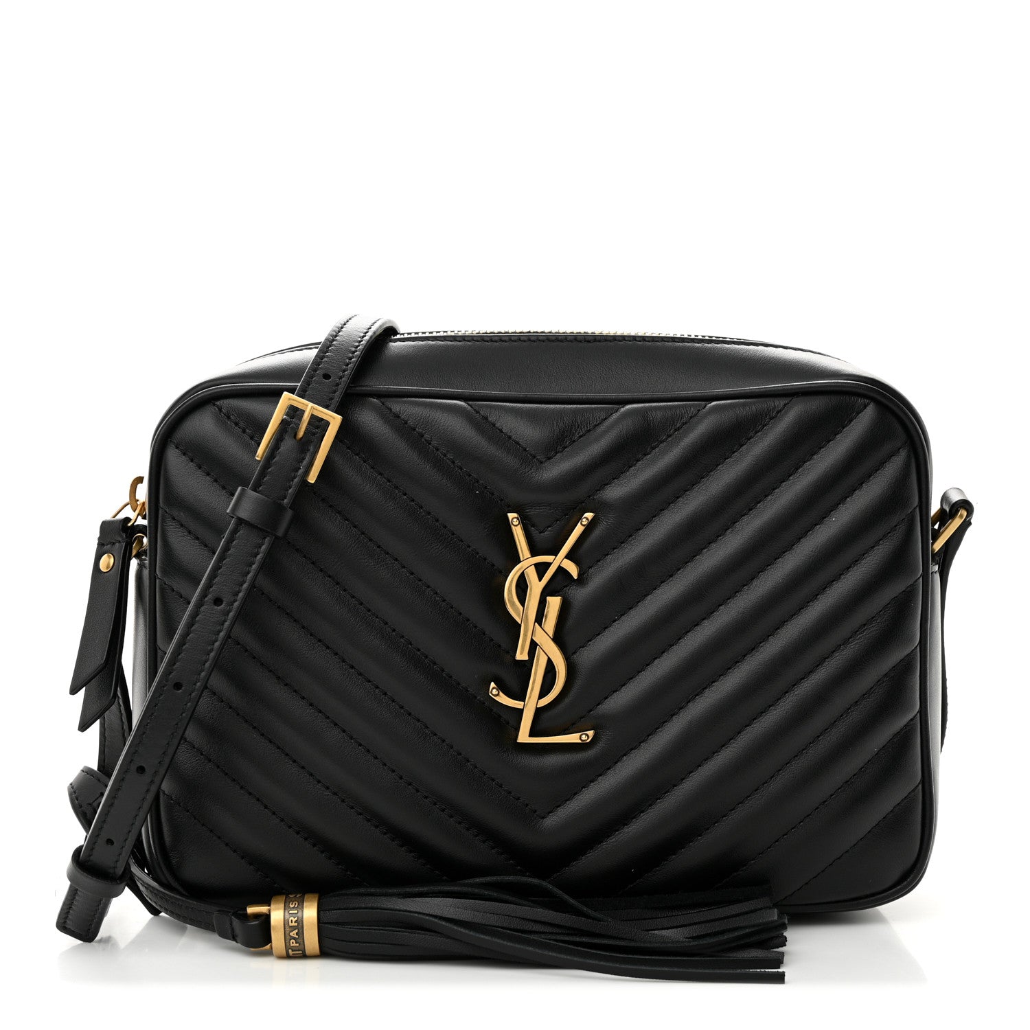 Saint Laurent Calfskin Matelasse Monogram Lou Camera Bag Black 1 of 14