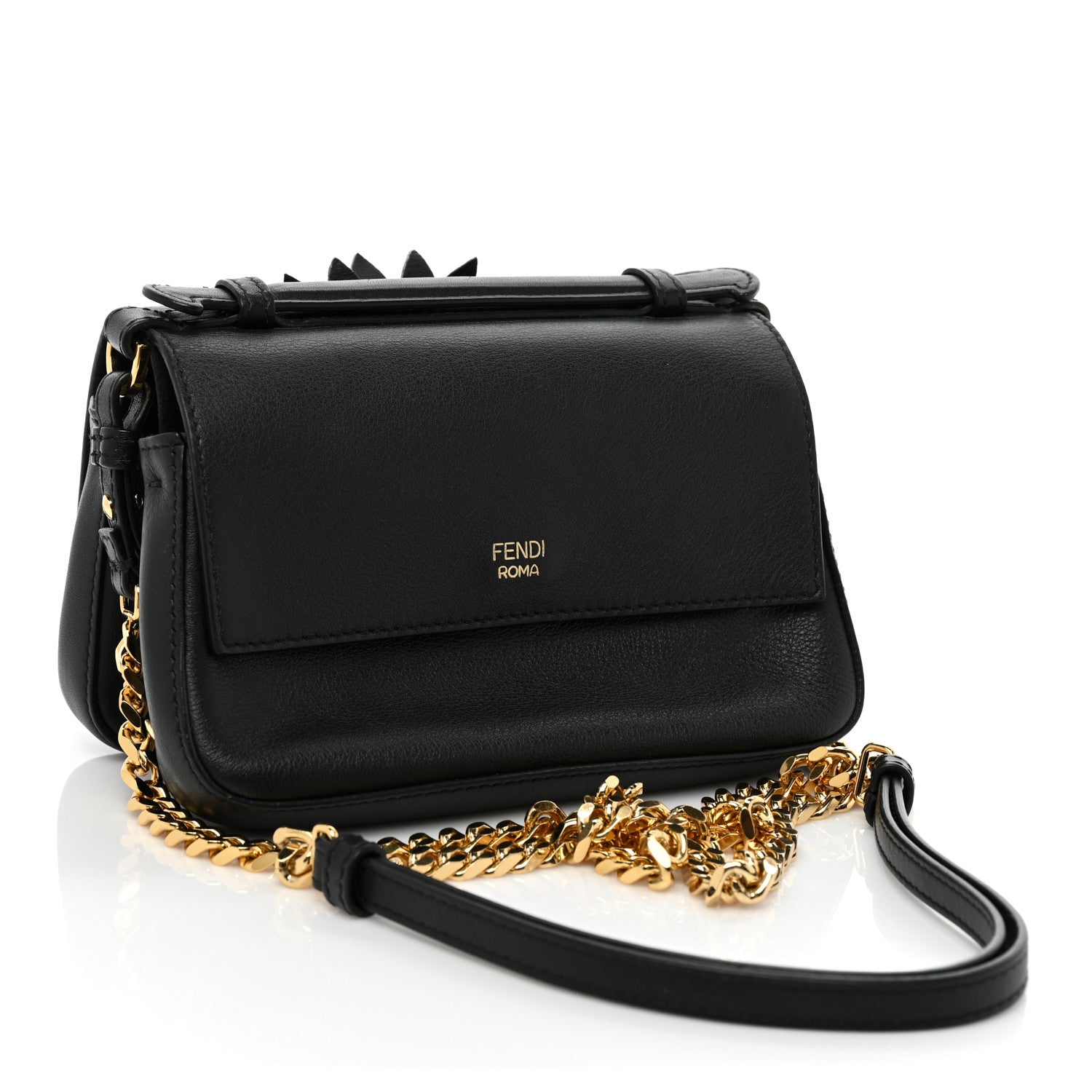 Fendi Calfskin Snakeskin F is Fendi Micro Double Baguette Black Multicolor 3 of 13
