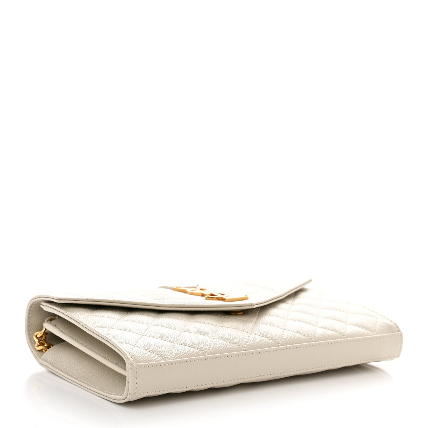 Grain De Poudre Mixed Matelasse Triquilt Monogram Chain Wallet Crema Soft