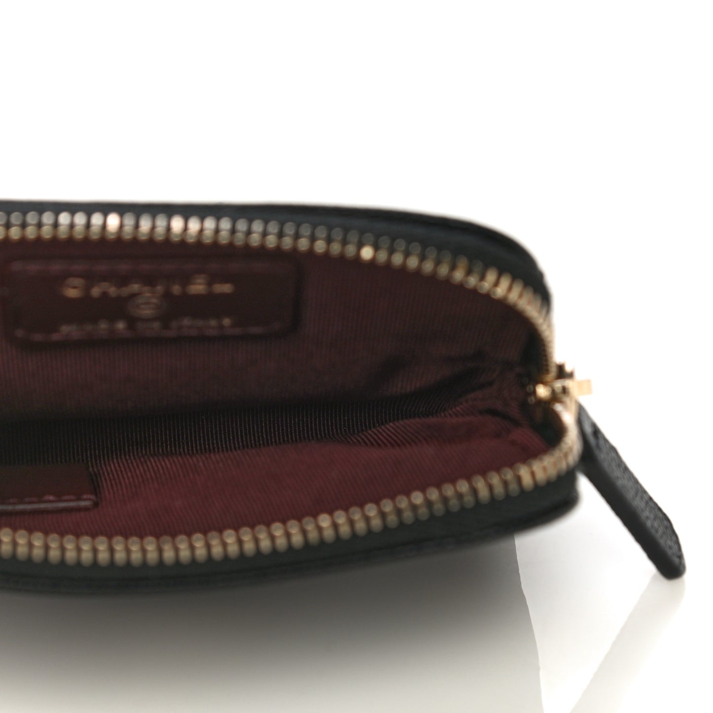 Caviar Quilted Zip Card Holder Wallet Black