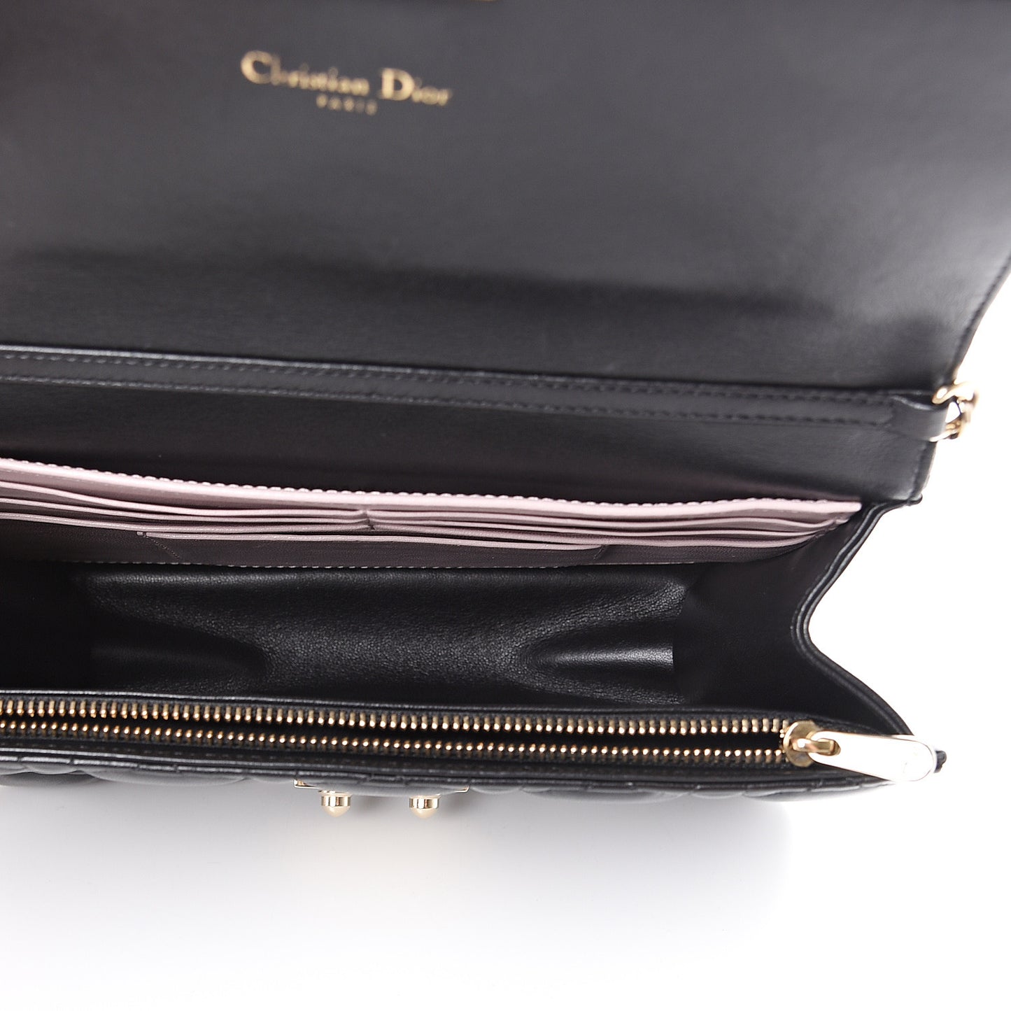 Lambskin Cannage Miss Dior Promenade Pouch Black