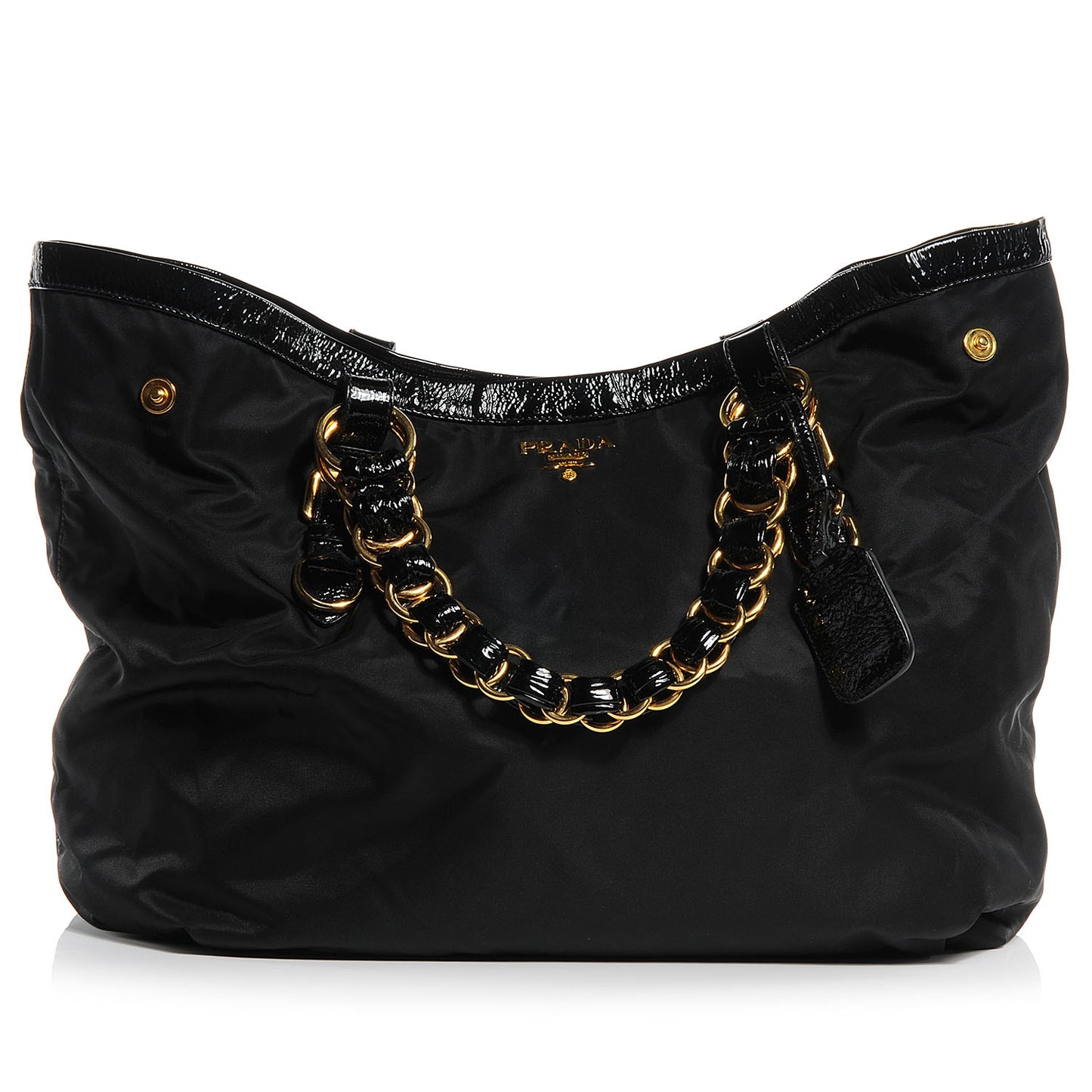 Tessuto Chain Shoulder Bag Black