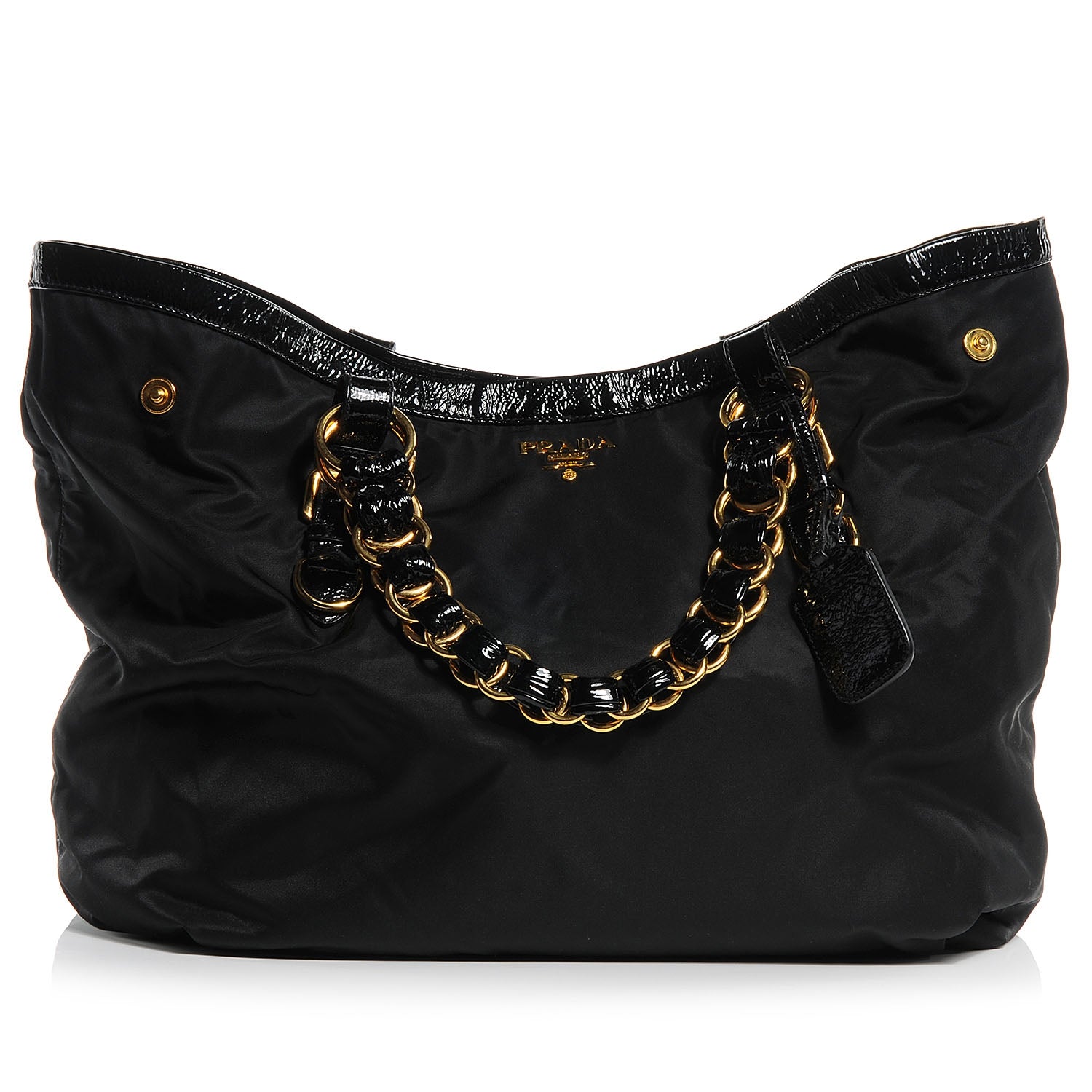 Prada Tessuto Chain Shoulder Bag Black 1 of 9