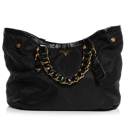 Prada Tessuto Chain Shoulder Bag Black 1 of 9