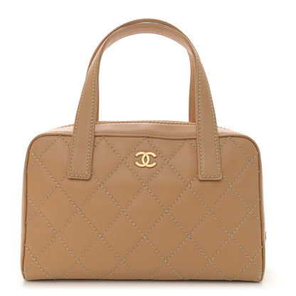 Chanel Calfskin Wild Stitch Top Handle Bag Beige 1 of 20