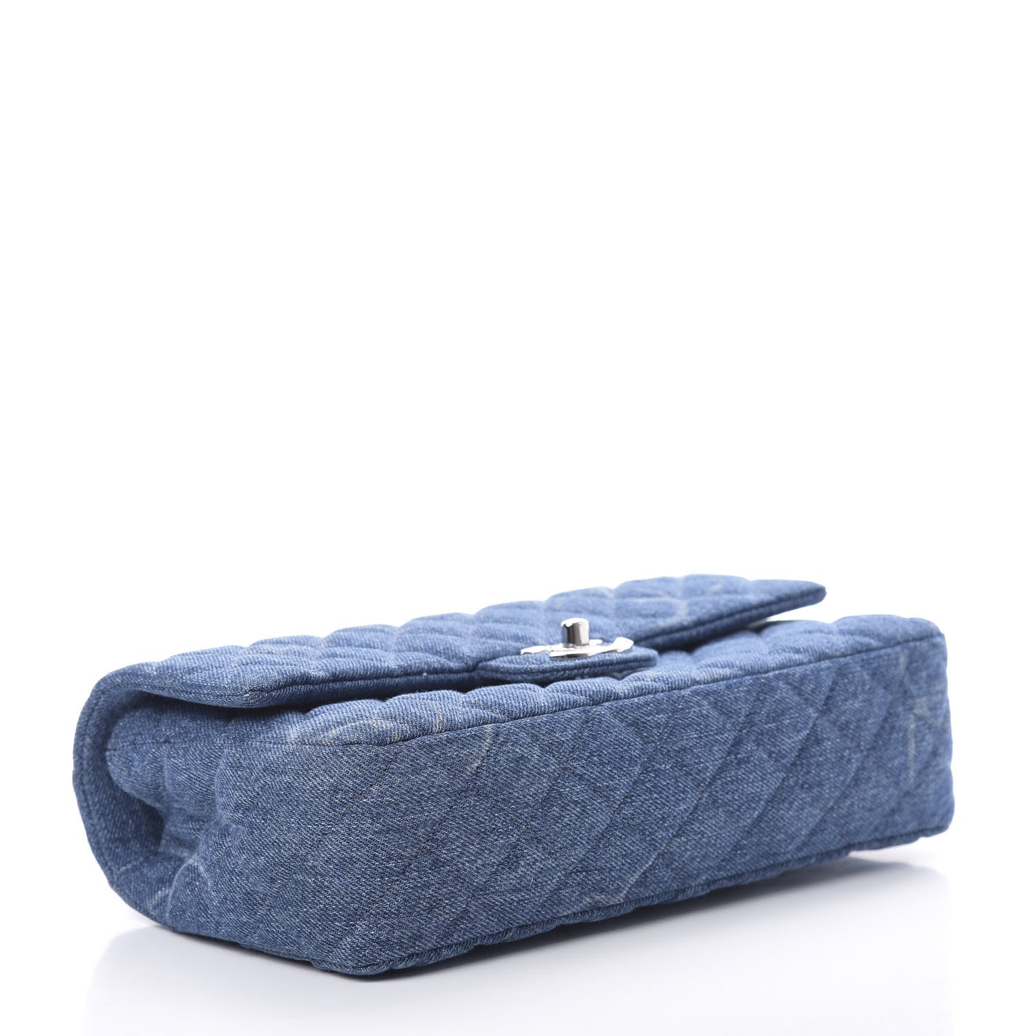Chanel Denim Quilted CC Print Medium Single Flap Blue 4 of 11