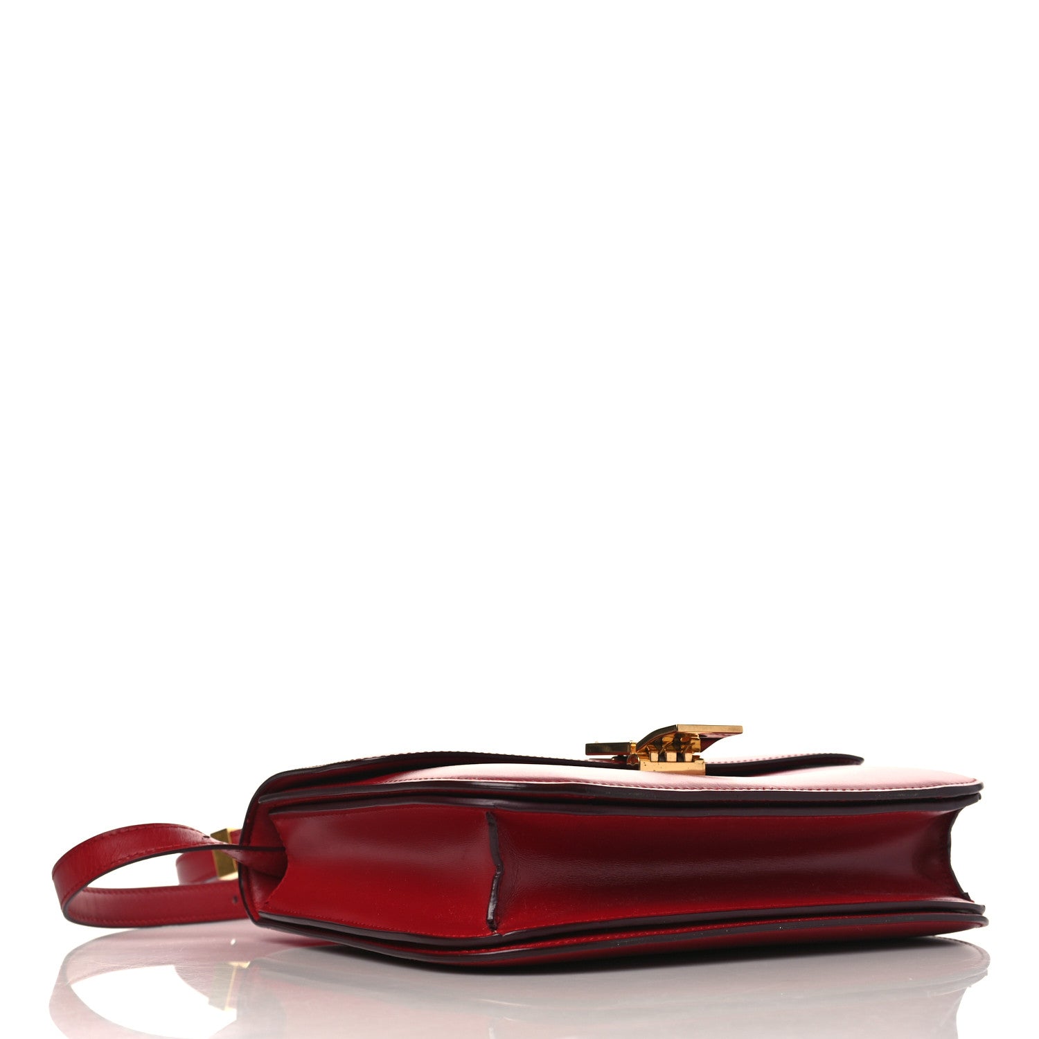 Celine Box Calfskin Medium Classic Box Flap Bag Red 3 of 8