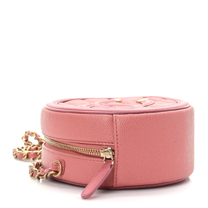 Chanel Caviar Quilted Round Filigree Crossbody Pink 5 of 10