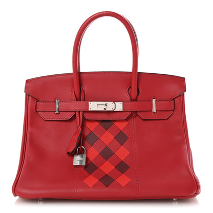 Hermes Swift Epsom Tressage Birkin 30 Rouge Piment Rouge De Coeur Rouge H 1 of 10
