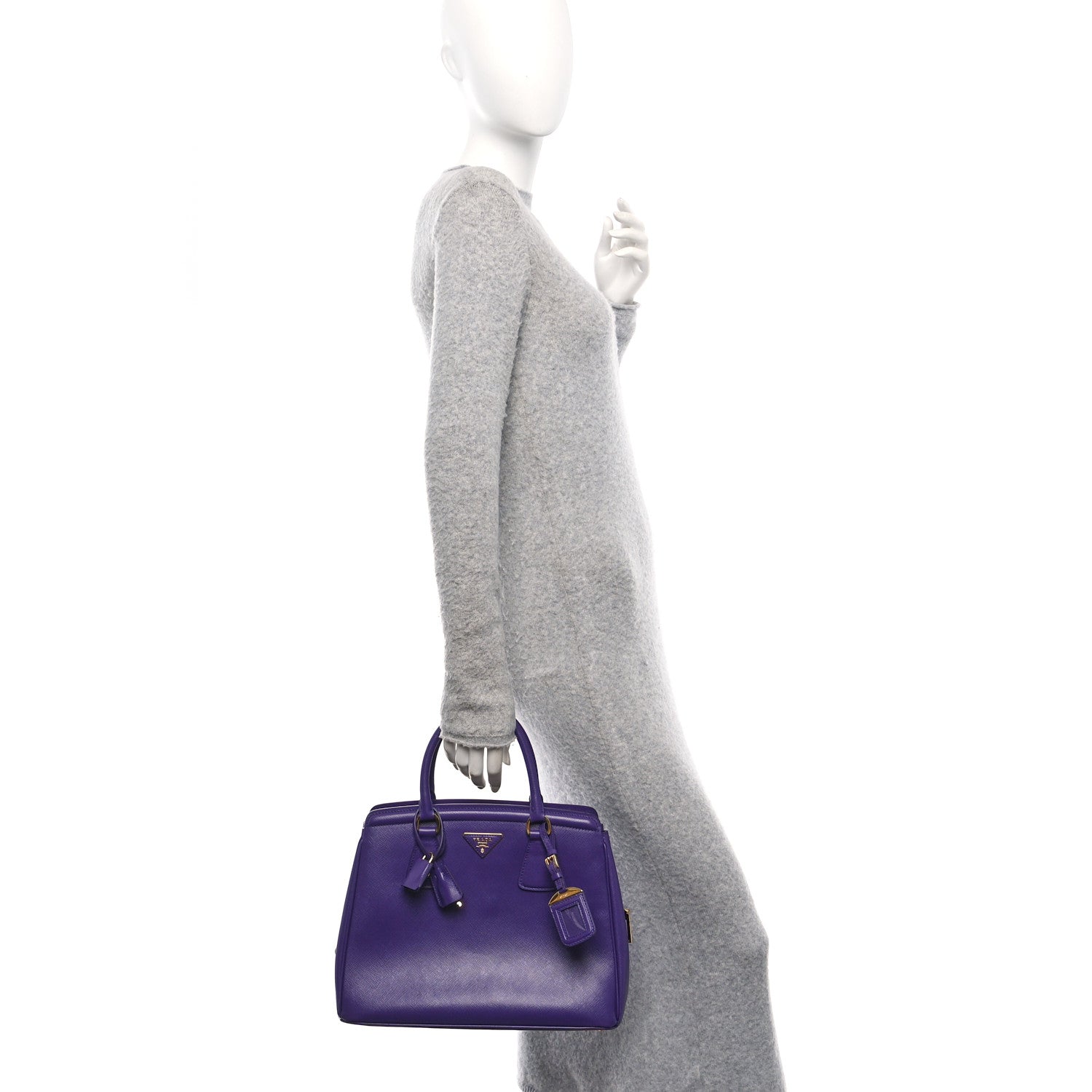 Prada Saffiano Lux Parabole Tote Viola 2 of 9
