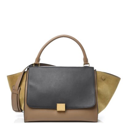 Celine Calfskin Suede Tri-color Small Trapeze 1 of 10