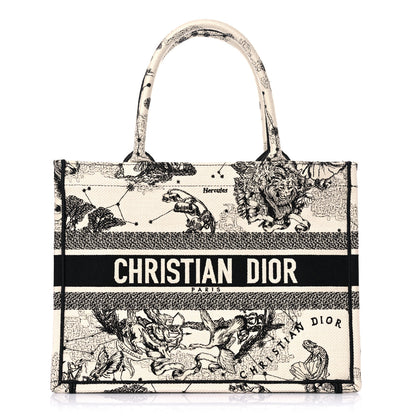 Christian Dior Canvas Zodiac Toile De Jouy Embroidered Medium Book Tote Latte 1 of 8