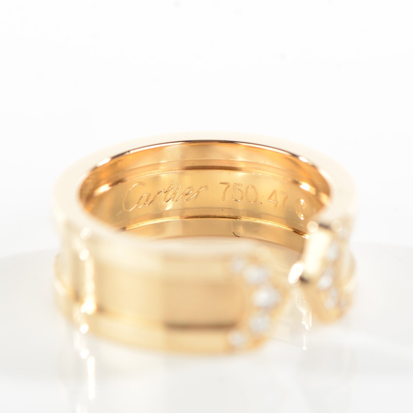 18K Yellow Gold Diamond 7mm C De Ring 47 4