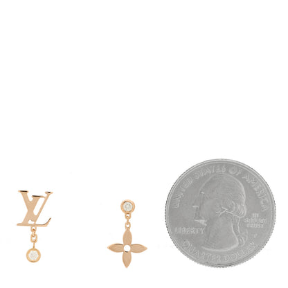 Louis Vuitton 18K Yellow Gold Diamond Idylle Blossom LV Stud Earrings 2 of 4
