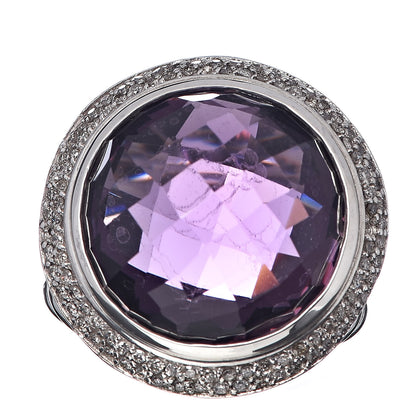 David Yurman Sterling Silver Diamond Amethyst 18mm Cerise Ring 54 6.75 1 of 7