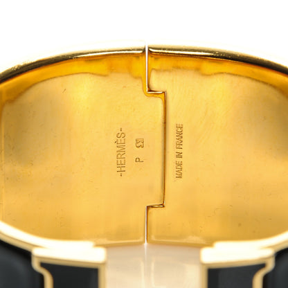 Hermes Enamel Extra Wide Clic H Bracelet PM Black 4 of 6