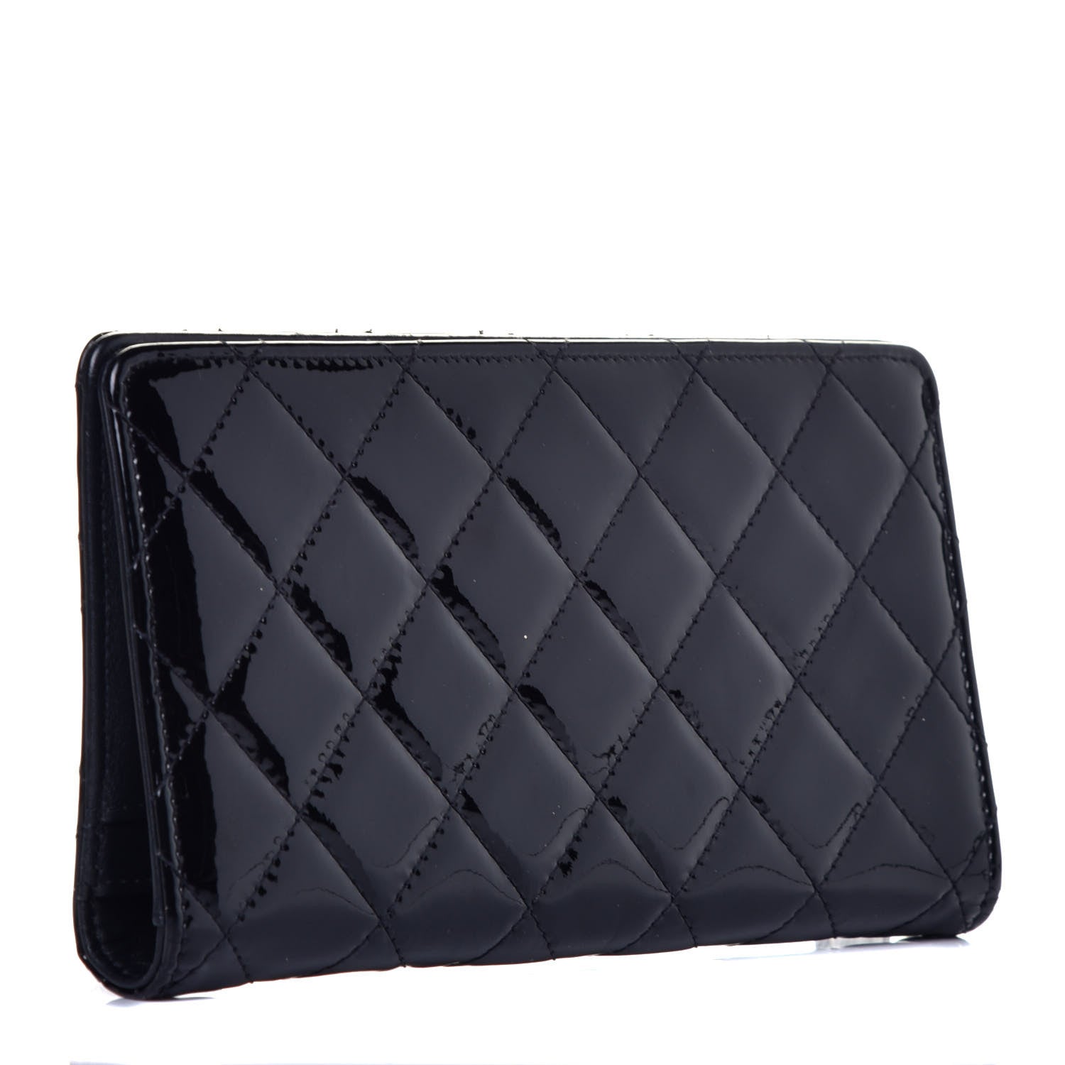 Chanel Patent Quilted Brilliant Yen Wallet Black 3 of 8