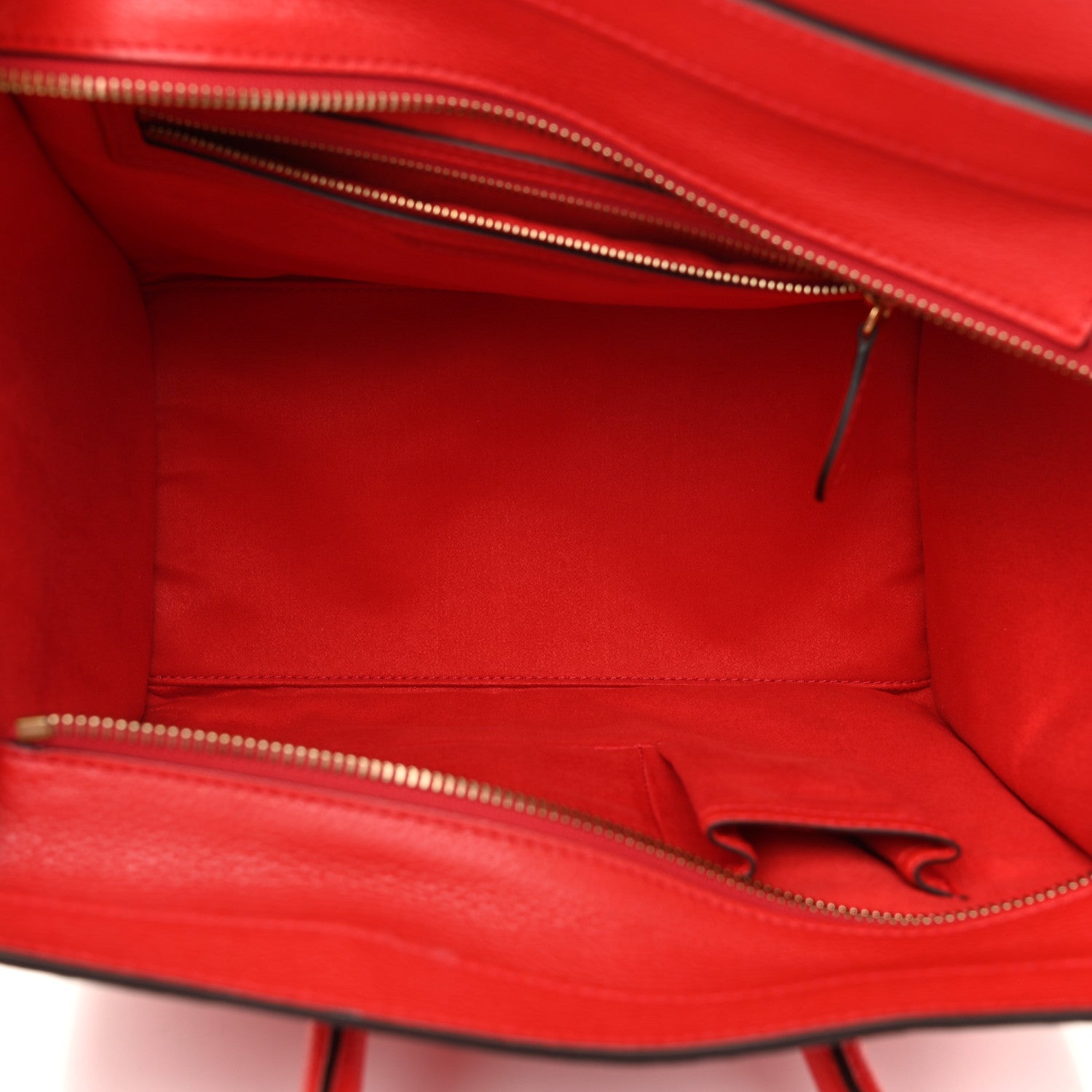 Celine Drummed Calfskin Mini Luggage Coquelicot 5 of 9