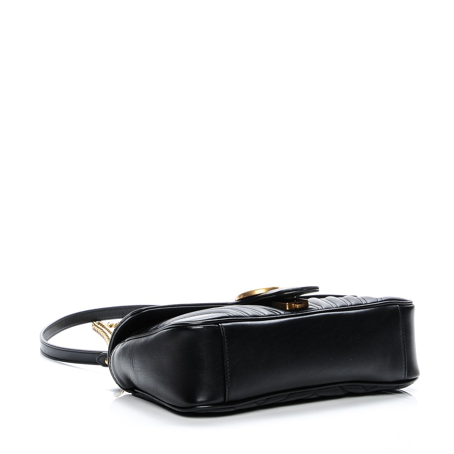 Calfskin Matelasse Small GG Marmont Shoulder Bag Black