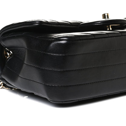 Chanel Lambskin Chevron Quilted Mini Rectangular Flap Black 8 of 14