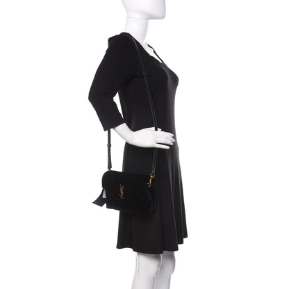 Saint Laurent Velvet Y Quilted Monogram Toy Loulou Chain Satchel French Black 2 of 13