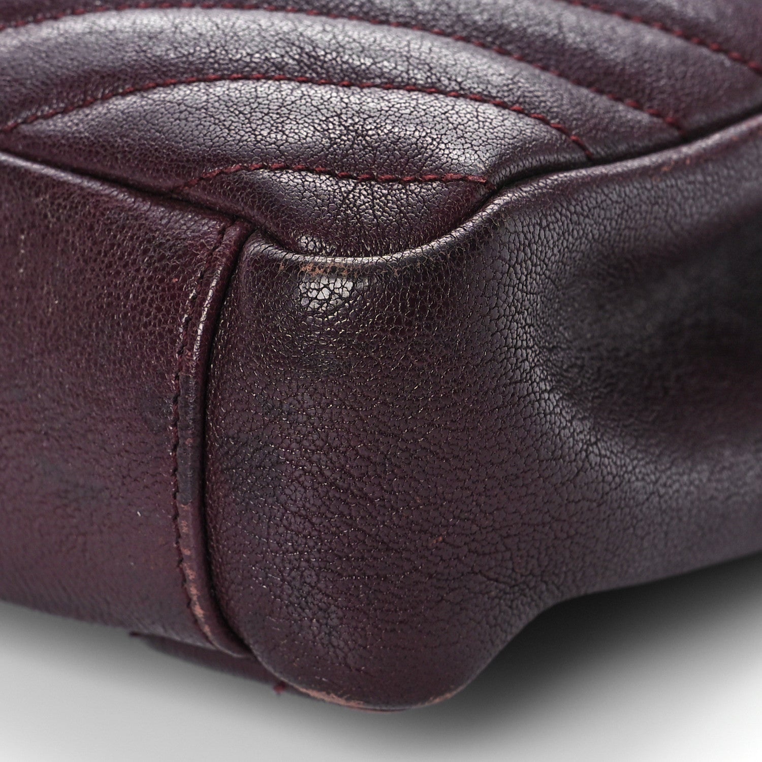 Saint Laurent Sheepskin Matelasse Chevron Monogram Medium College Bag Amaranto 9 of 12