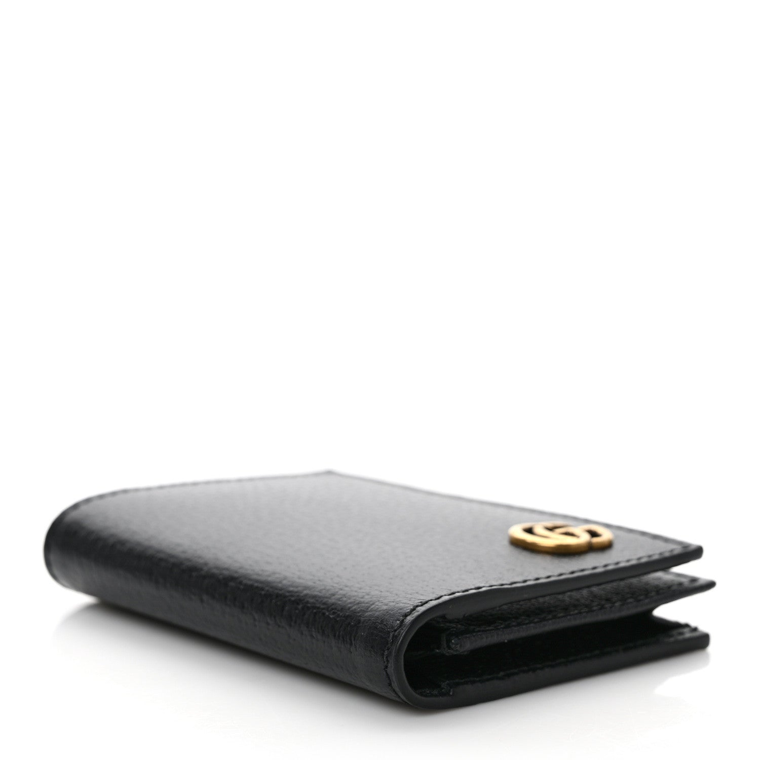 Gucci Calfskin Boar Effect GG Marmont Card Case Black 4 of 7