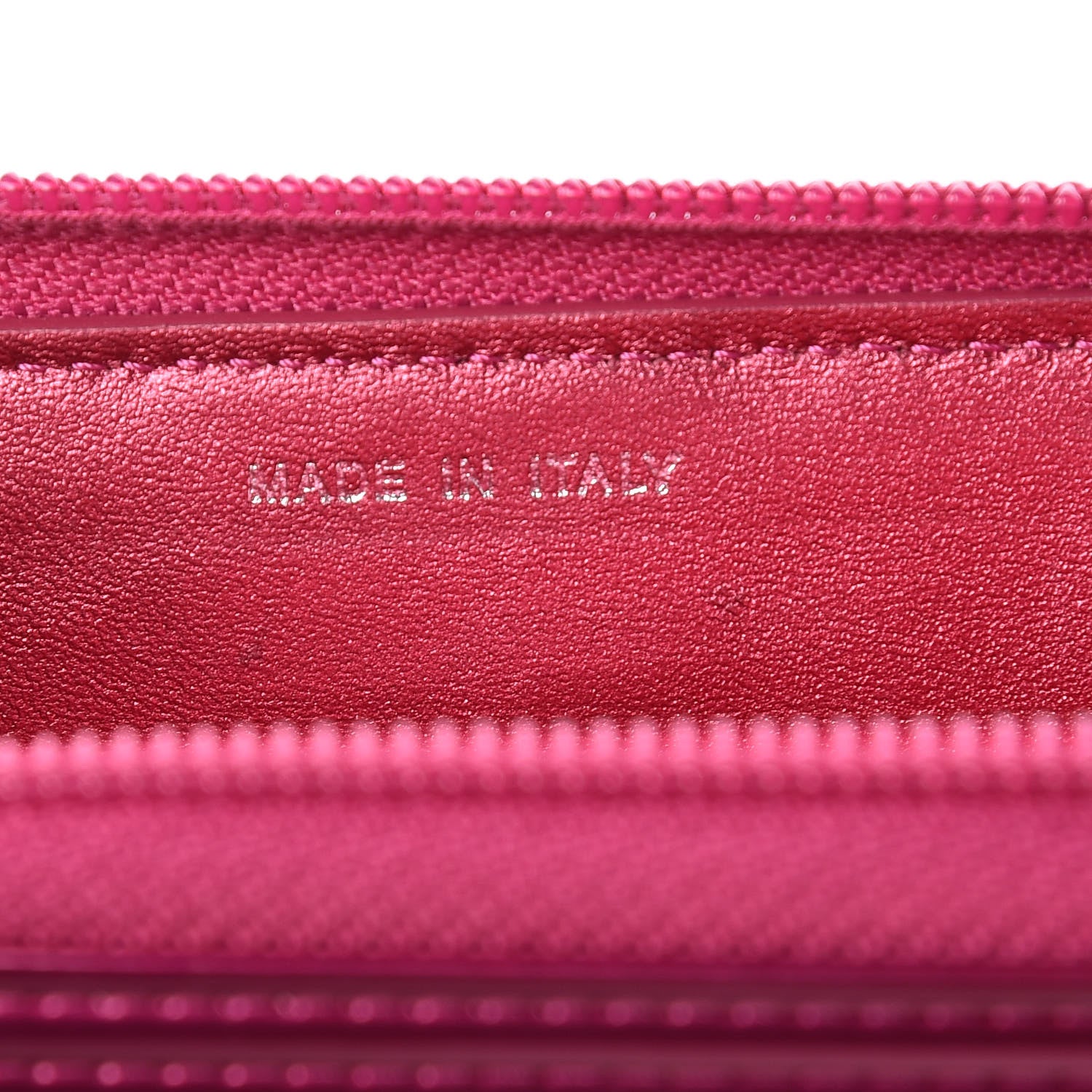 Chanel Metallic Patent Quilted Boy Zip Around Wallet Fuchsia 7 of 10