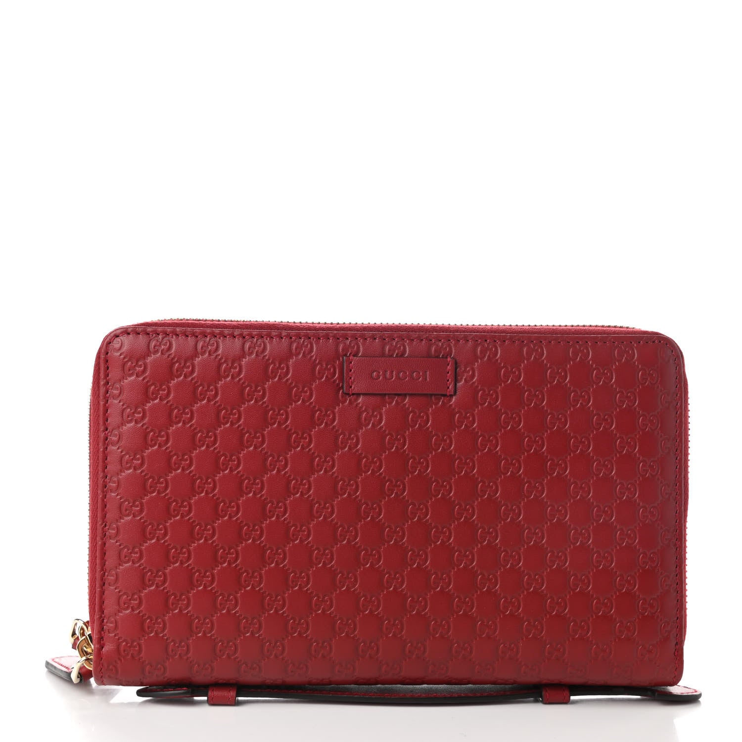 Gucci Microguccissima Zip Around Top Handle Travel Wallet Red 1 of 9