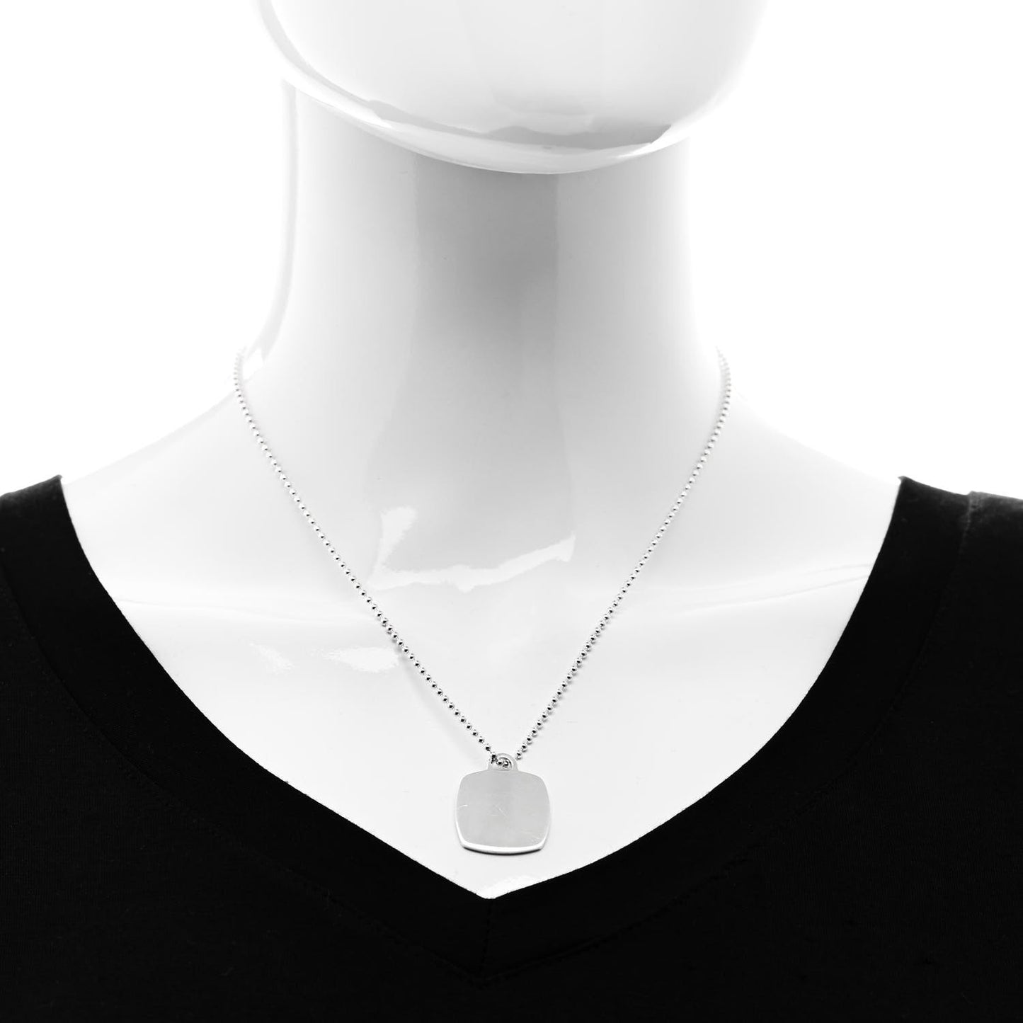 Sterling Silver Cushion Charm Pendant Necklace